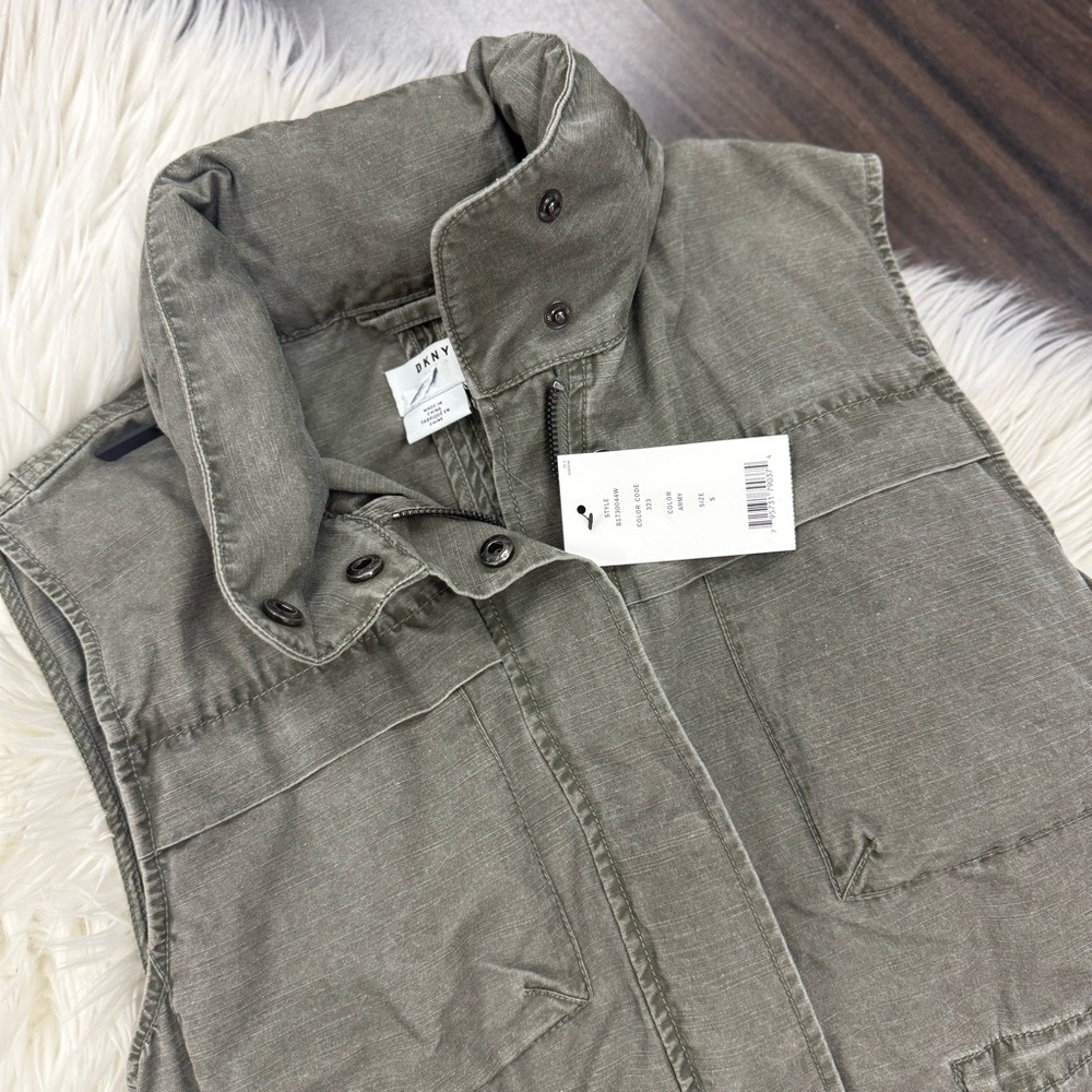 DKNY Army Green Utility Vest - Picture 2 of 6
